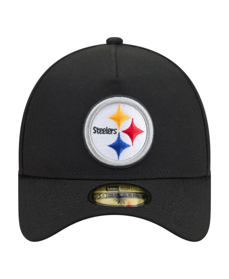 Men's Black Pittsburgh Steelers A-Frame 59FORTY Fitted Hat