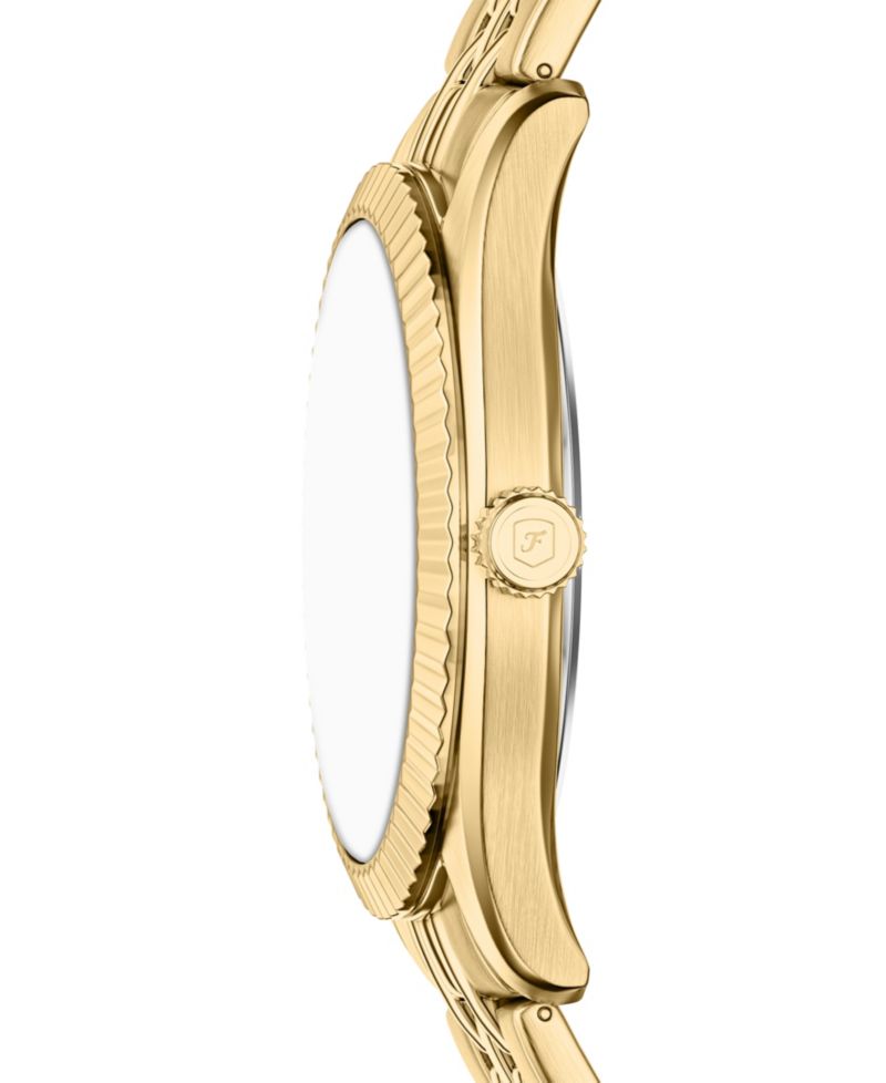 Men's Campbell Three-Hand Day-Date Gold-Tone Stainless Steel Watch, 42mm