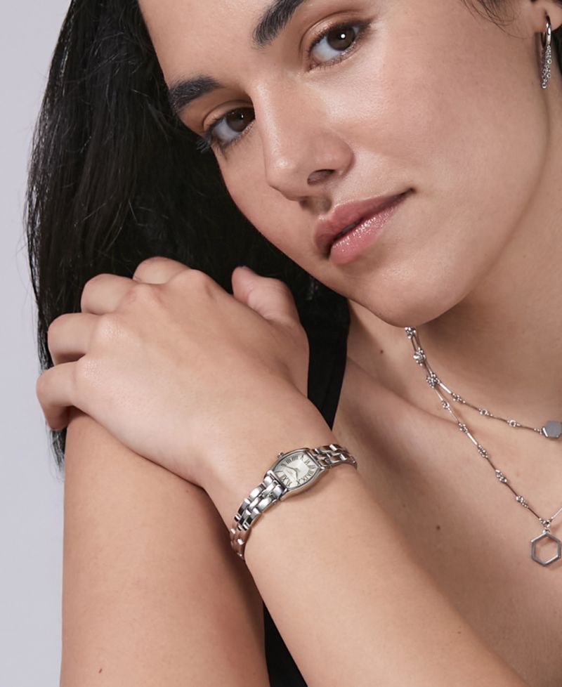 Women's Cambridge Silver-Tone Stainless Steel Bracelet Watch 17.7mm