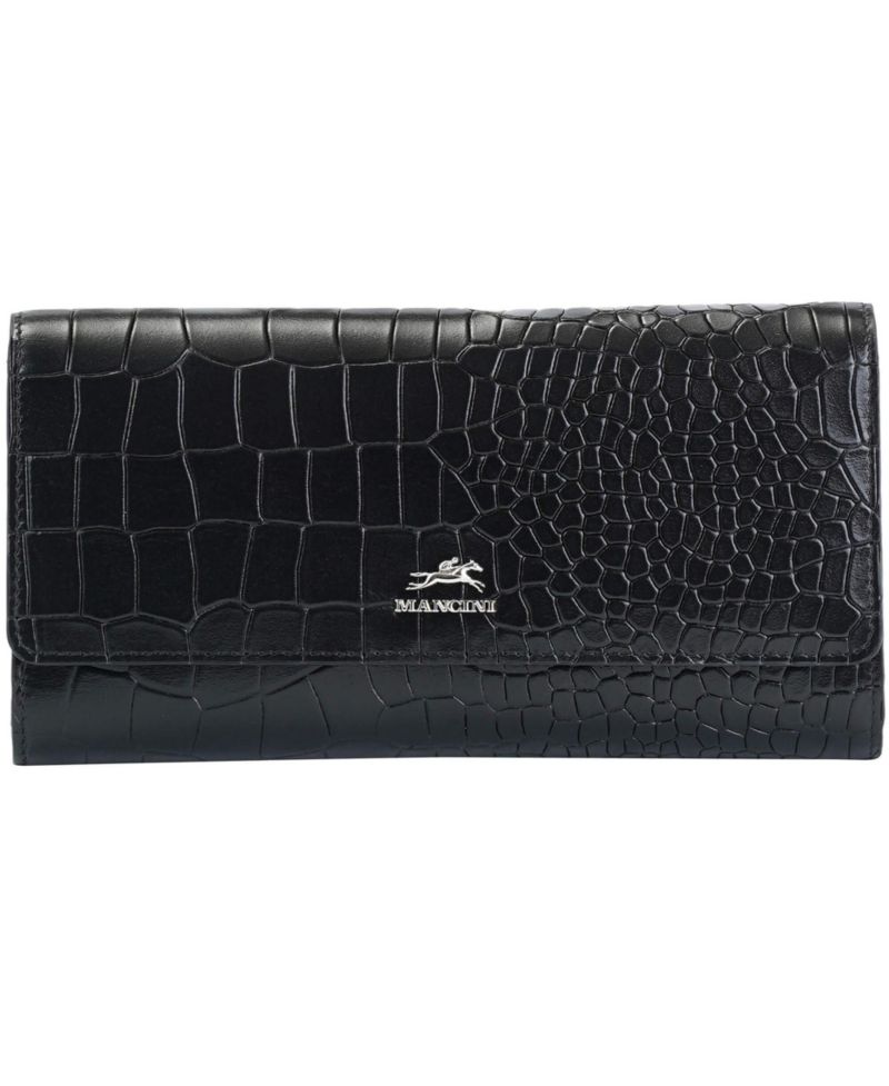 Women's Croco2 RFID Secure Quad Fold Wallet