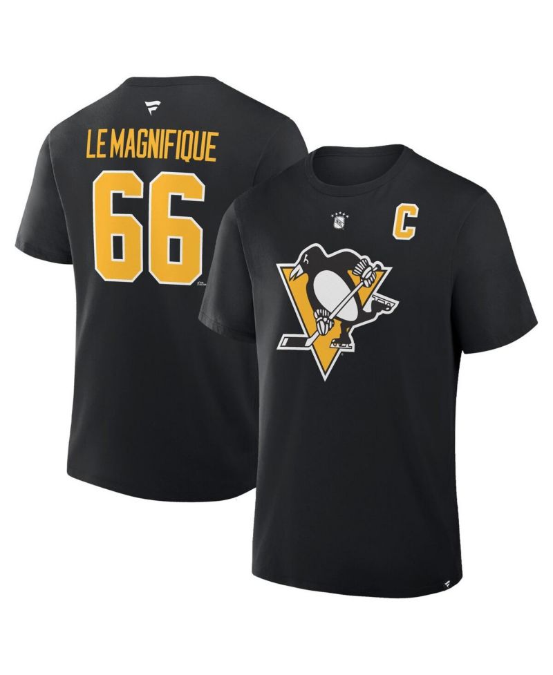 Men's Mario Lemieux Black Pittsburgh Penguins Retired Player Nickname T-Shirt