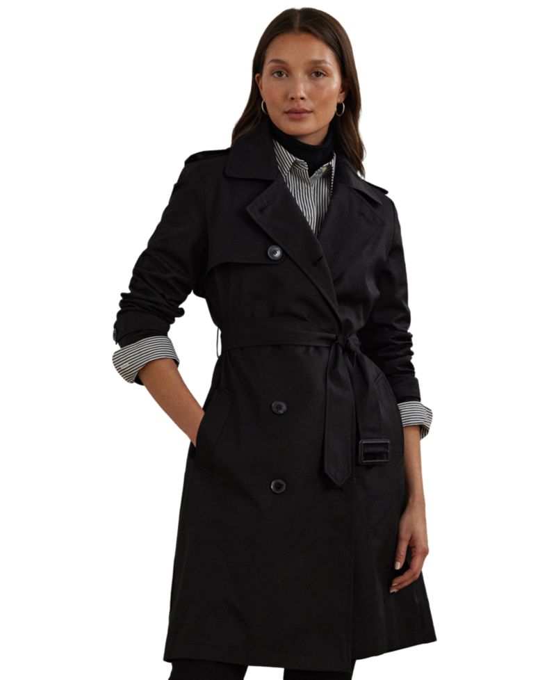 Women's Belted Water-Resistant Trench Coat