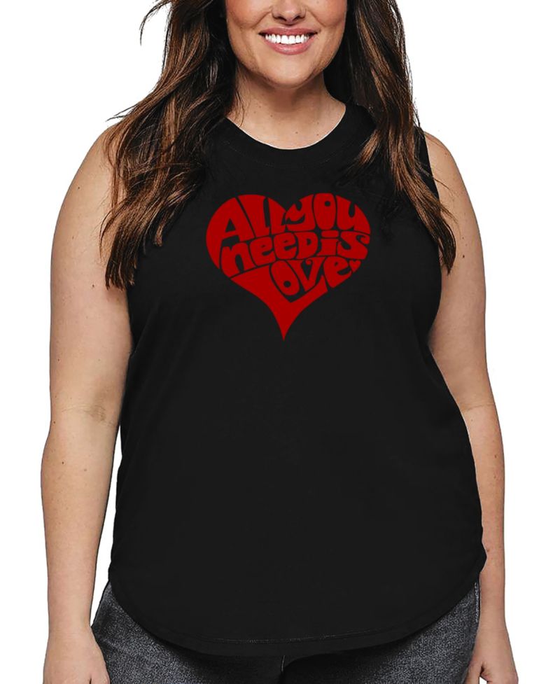 Plus Size All You Need Is Love Word Art Tank Top
