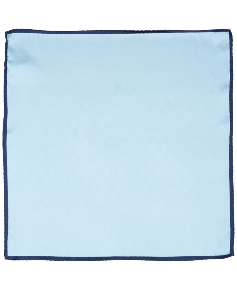 Men's Silk Solid Rolled Border Pocket Square