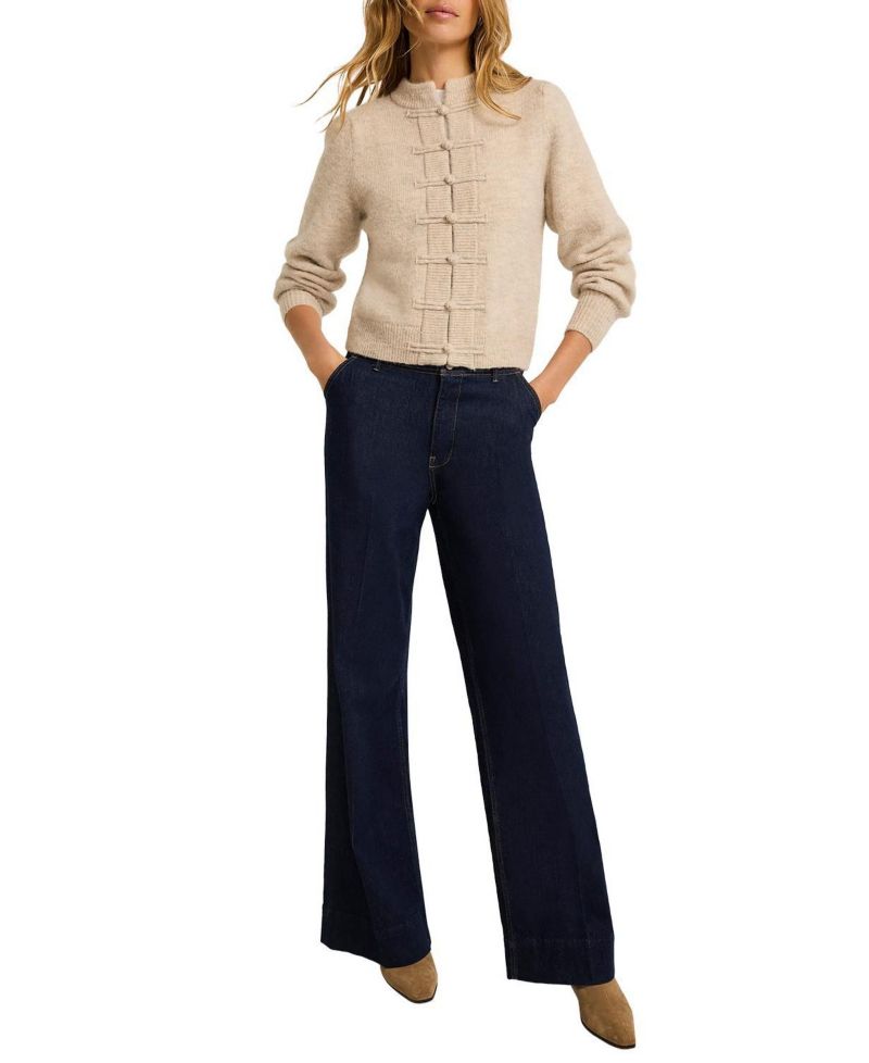 Women's Wool Blend Military Cardigan
