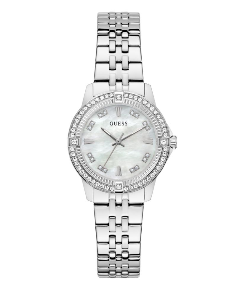 Women's Glitz Silver-Tone Stainless Steel Analog Watch, 32mm