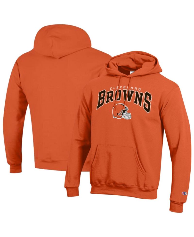 Men's Cleveland Browns Powerblend Arch over Logo Screen-Print Fleece Hoodie