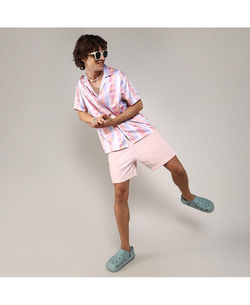 Men's Lavender & Pale Orange Relaxed Ombre Shirt