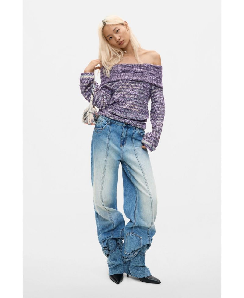 Women's Striped-Textured Knit Sweater