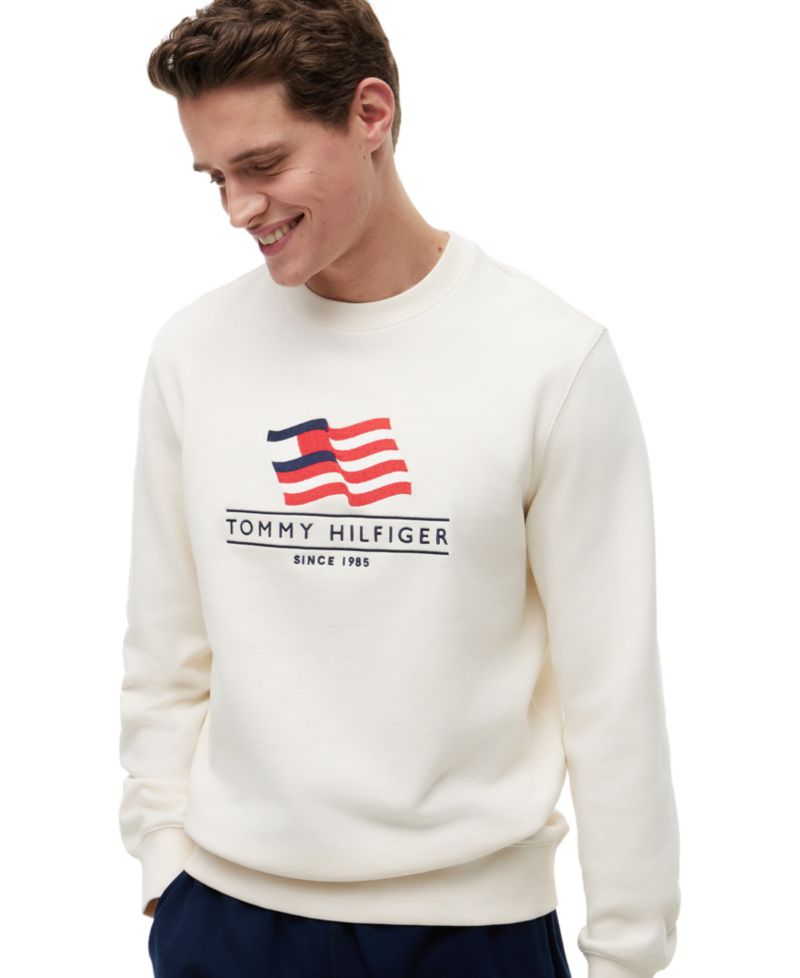 Men's Red, White, and Blue Americana Main Flag Terry Crewneck Sweatshirt