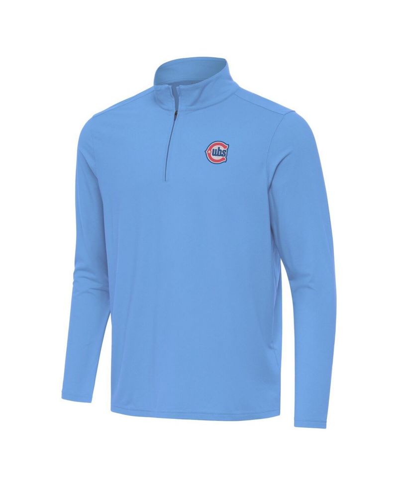 Men's Powder Blue Chicago Cubs Alternate Logo Intent Quarter-Zip Pullover