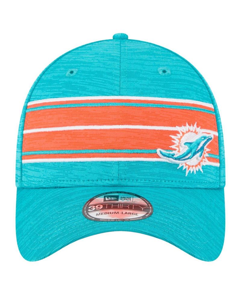 Men's Aqua Miami Dolphins Stripes 39THIRTY Flex Hat