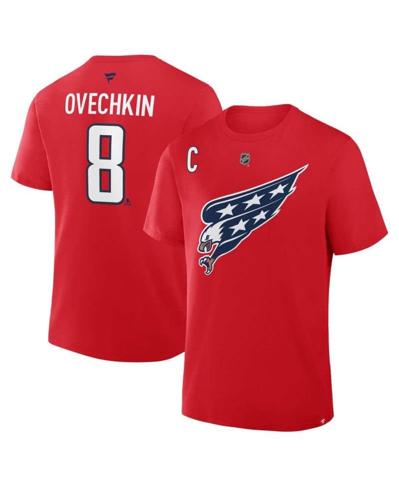 Men's Alexander Ovechkin Red Washington Capitals Authentic Stack Name & Number T-Shirt