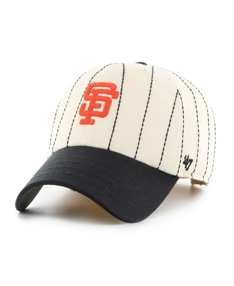 x Rawlings Men's Natural/Black San Francisco Giants Pinstripe Clean Up Adjustable Hat