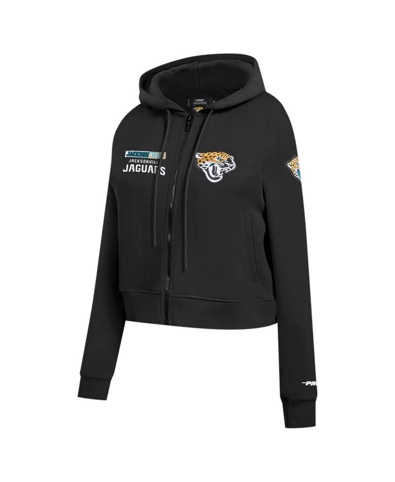 Women's Black Jacksonville Jaguars Split Logo Full-Zip Hoodie