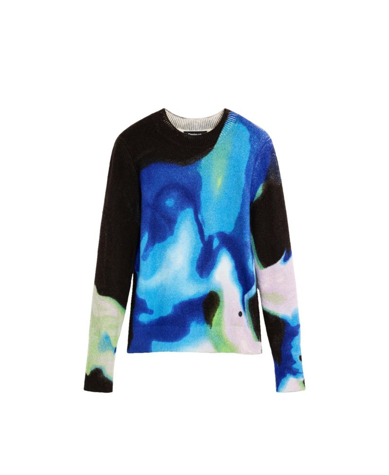 Women's M. C. Lacroix Abstract Print Fine-Knit Sweater
