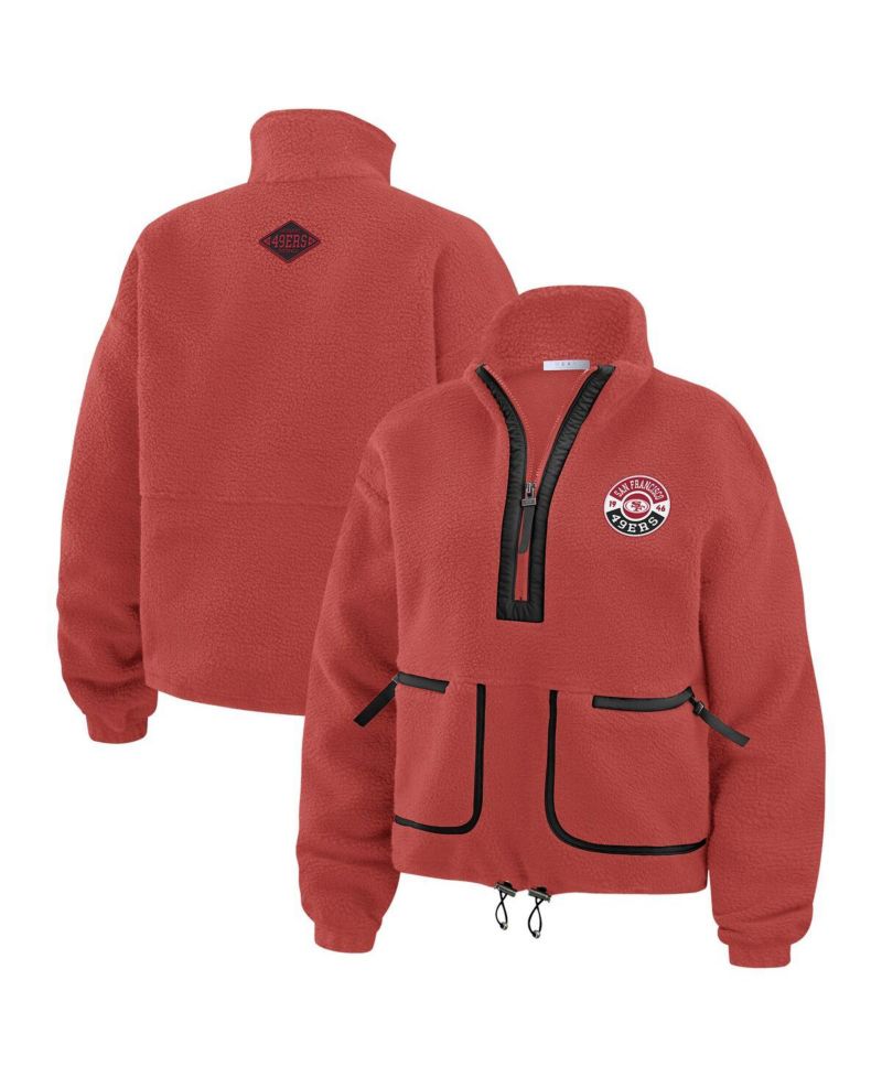 Women's Scarlet San Francisco 49ers Polar Fleece Half-Zip Jacket