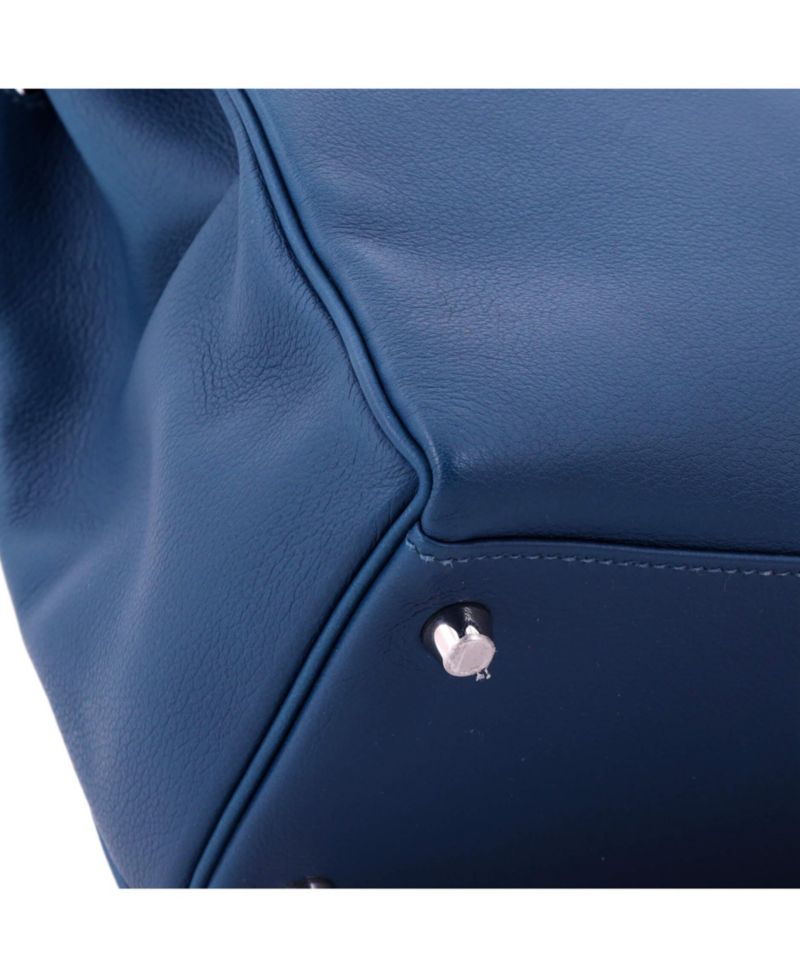 Pre-Owned HERMES Pre-Owned Hermes Kelly 32 Handbag Verso Evercolor with Palladium Hardware