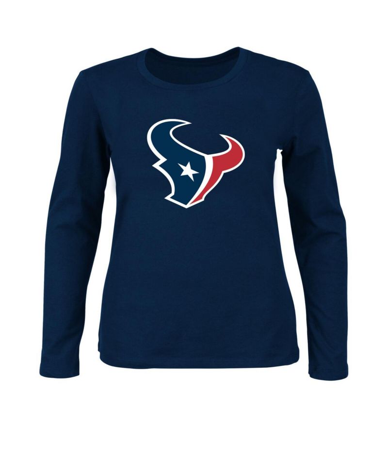 Women's Navy Houston Texans Plus Size Long Sleeve T-Shirt