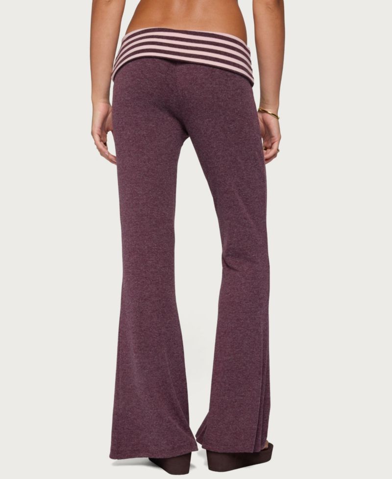 Women's Stay Low-Rise Striped Foldover Pants