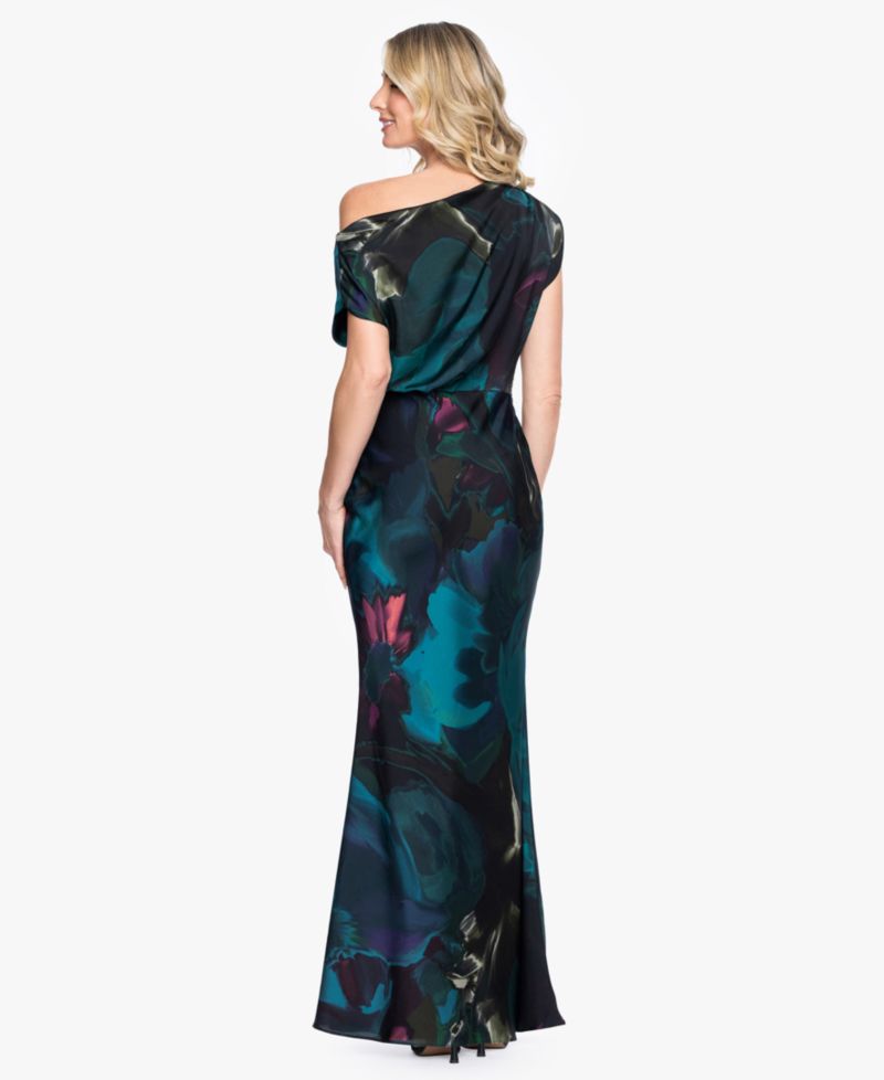 Women's One-Shoulder Printed Gown