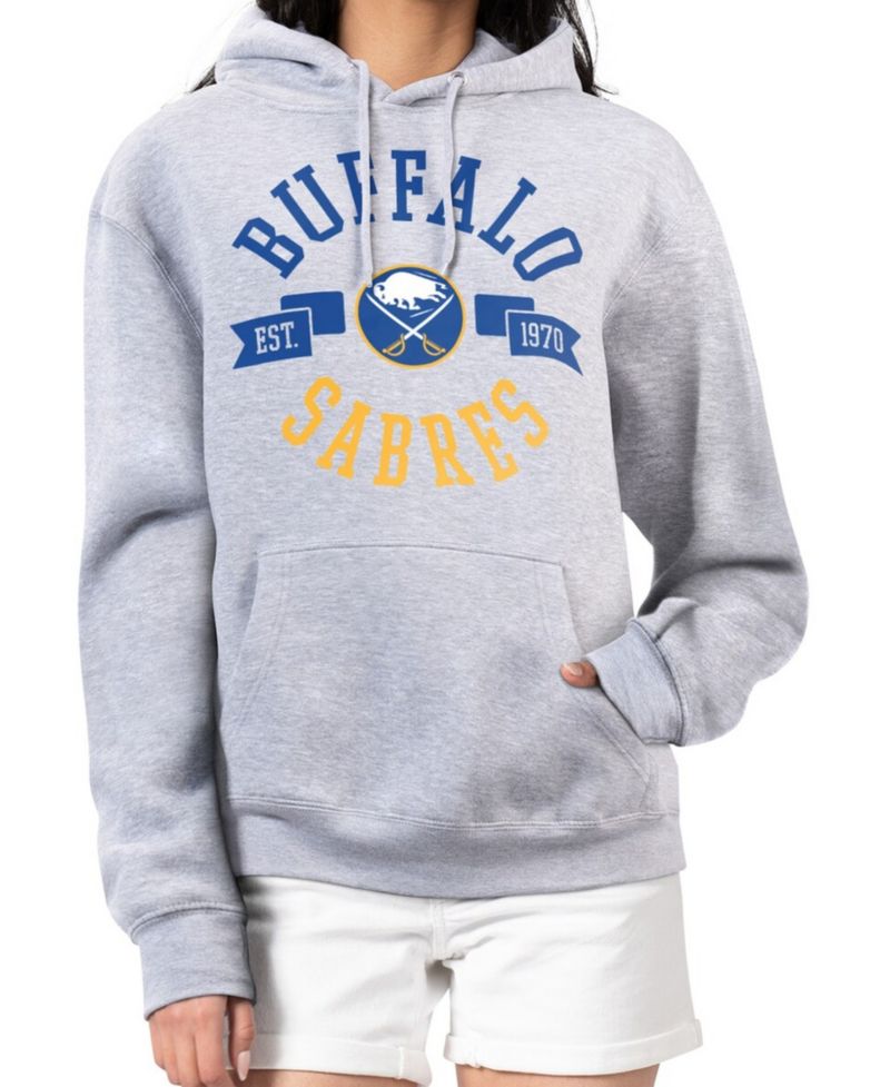 Women's Heather Gray Buffalo Sabres City Graphic Fleece Pullover Hoodie