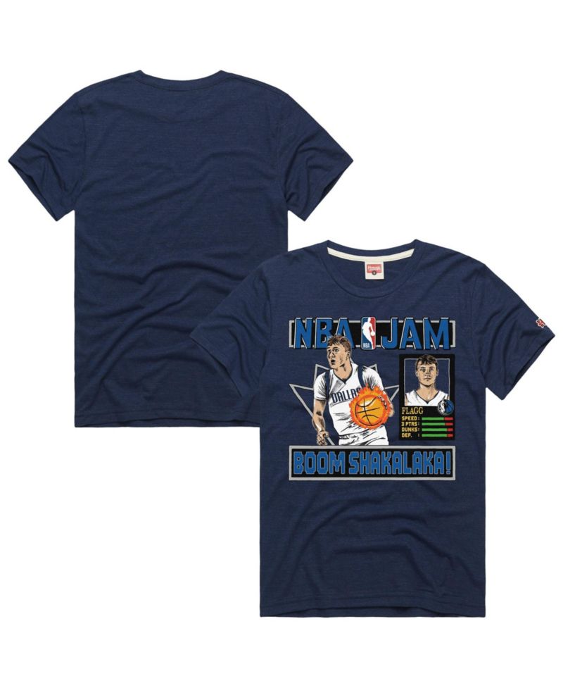 Men's and Women's Cooper Flagg Navy Dallas Mavericks NBA Jam Tri-Blend T-Shirt