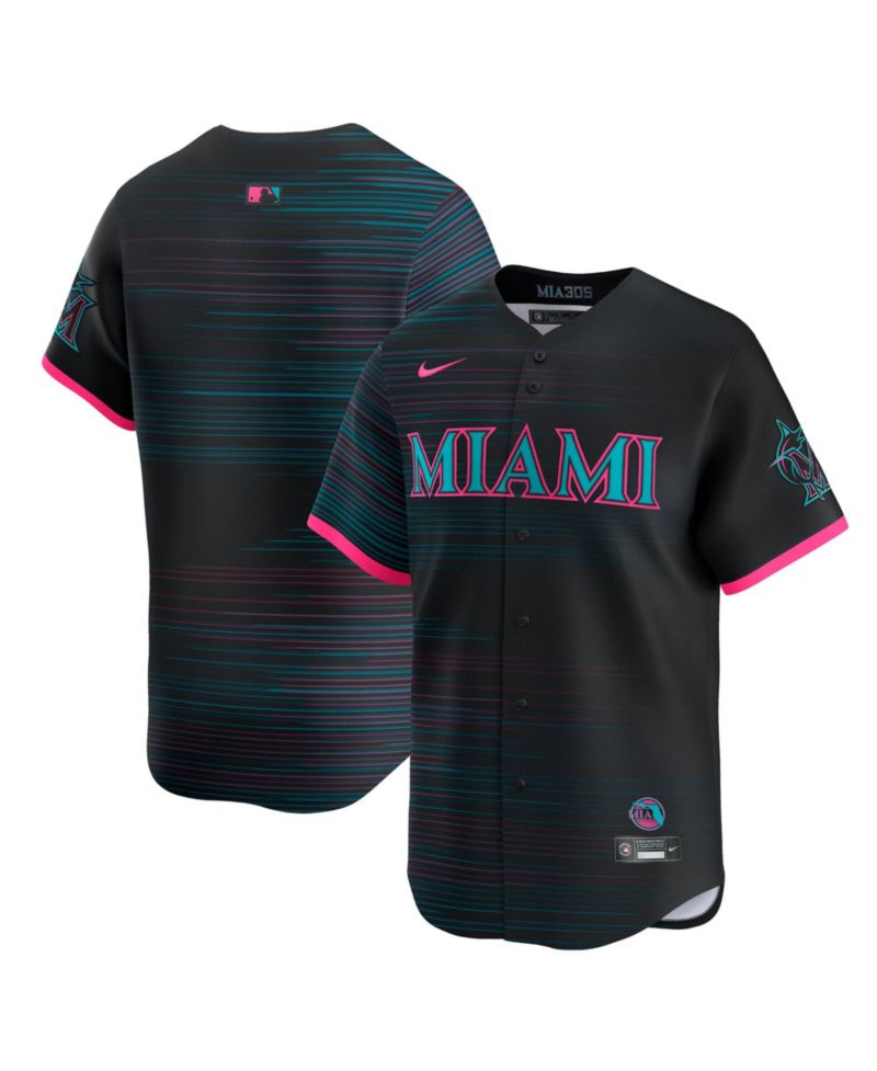 Men's Black Miami Marlins 2025 City Connect Limited Jersey