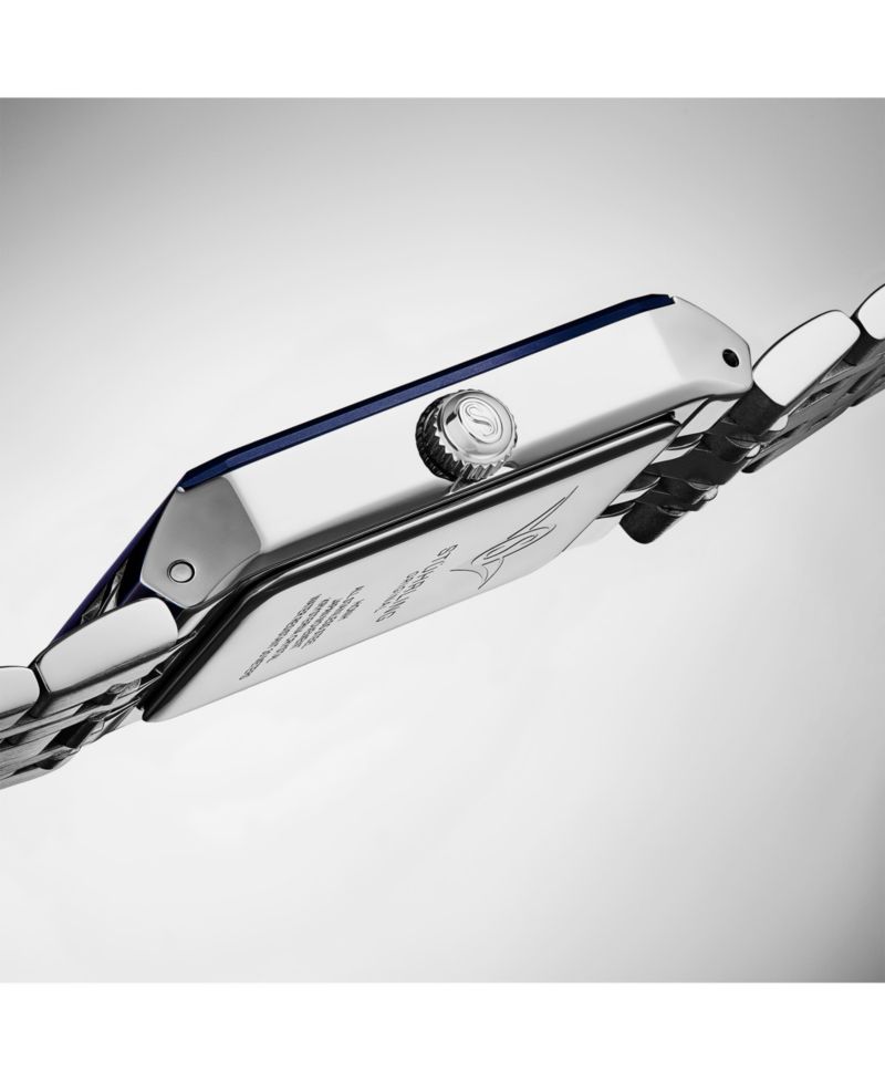 4084 Modern Rectangular Bracelet Watch - Sunray Dial, Date Display, Slim Stainless Design