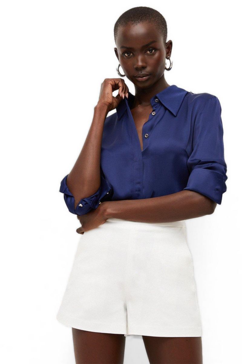 Women's Essential Tailored High-Waisted Shorts, 17.72" Inseam
