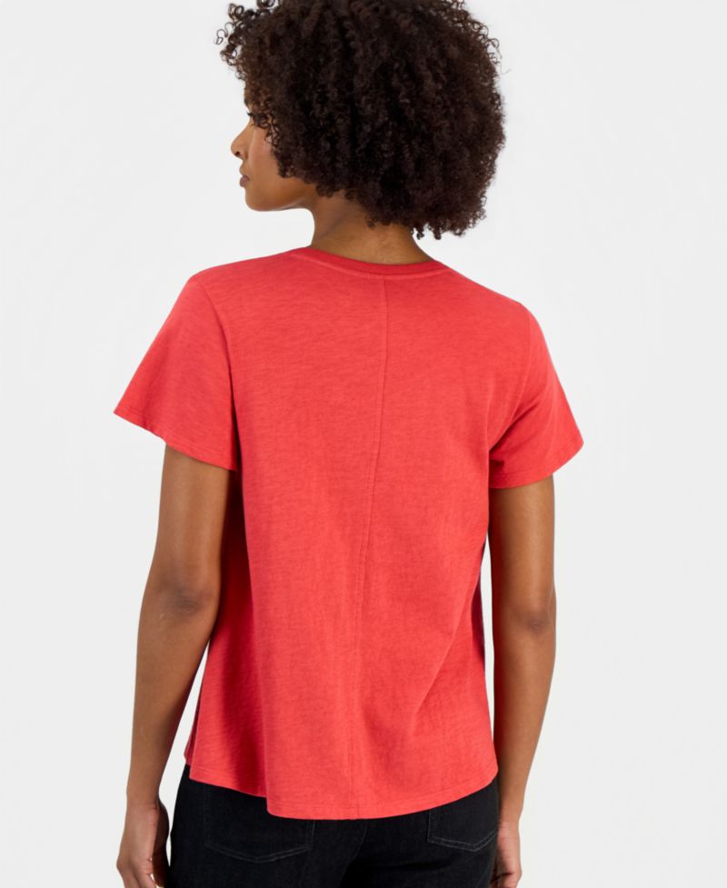Women's Cotton Cap-Sleeve Crewneck Tee