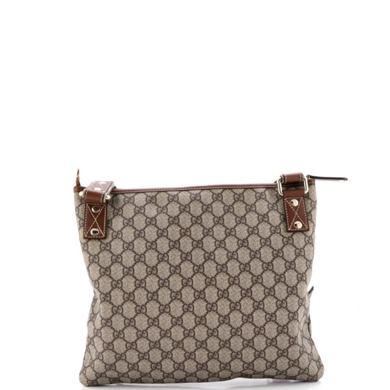 Large Web Loop Flat Messenger GG Coated Canvas