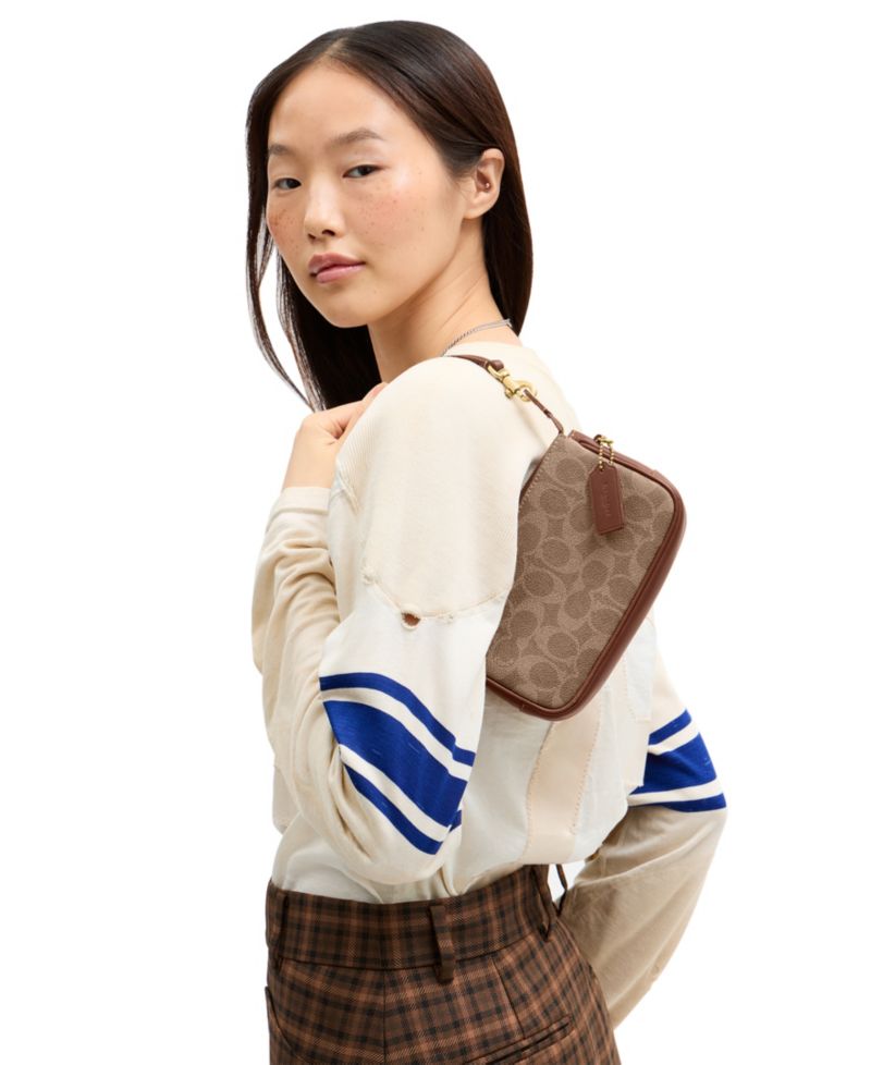 Plaza Mini Signature UpcraftedLeather Shoulder Bag 18