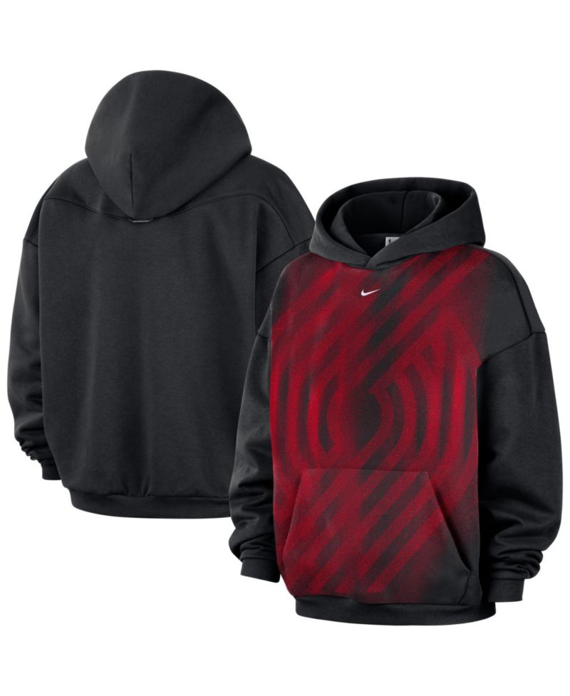 Men's Black Portland Trail Blazers 2026 Standard Issue Practice Icon Fleece Pullover Hoodie