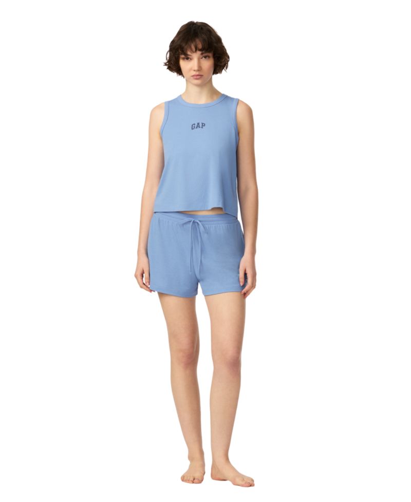 Women's Ribbed Tank Top and Pull-On Shorts, 2-Piece Set