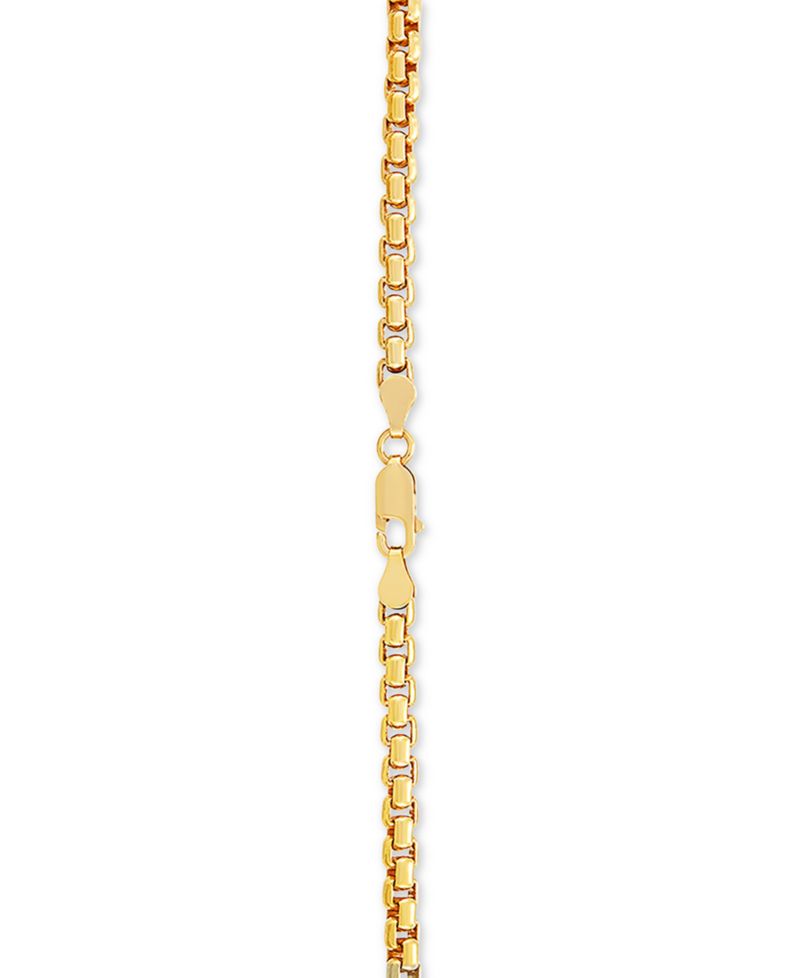 Rounded Box Link 24" Chain Necklace in 18k Gold-Plated Sterling Silver