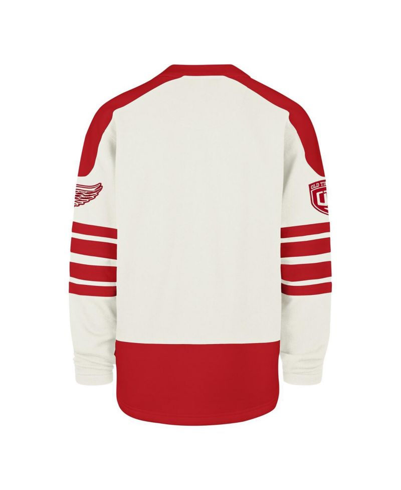 Men's Cream Detroit Red Wings Pond Hockey Trio Eternal Lacer Sweatshirt