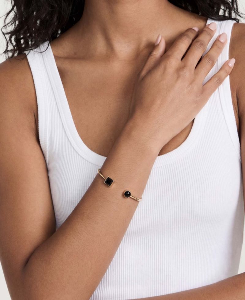 Gold-Tone Crystal Shapes Cuff Bracelet