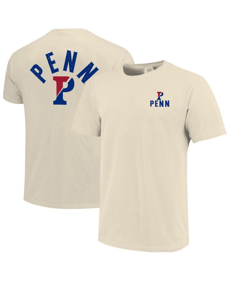 Men's Cream Pennsylvania Quakers Comfort Colors Mascot Overlay T-Shirt