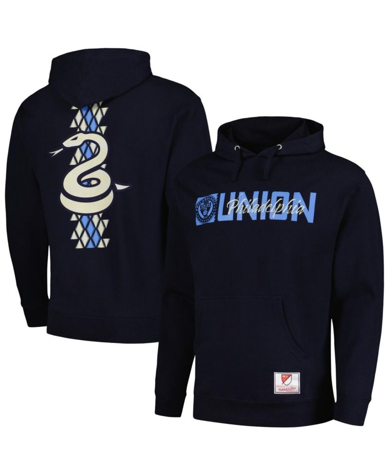 Men's Navy Philadelphia Union 2024 Jersey Hook Snake Pullover Hoodie