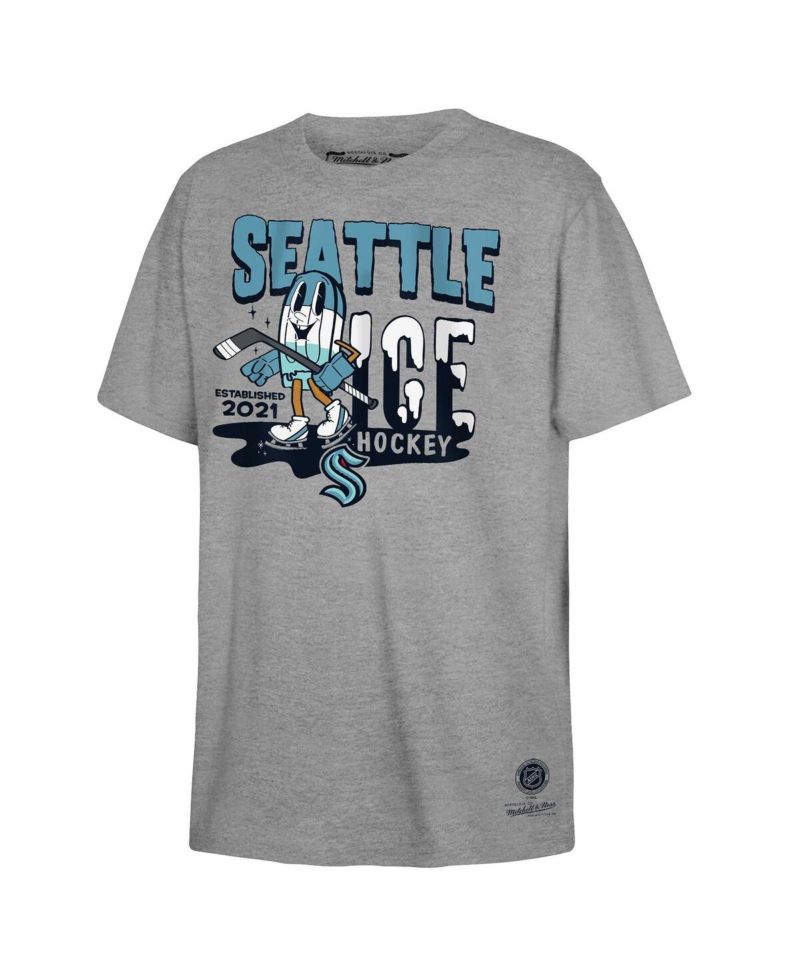 Big Boys and Girls Gray Seattle Kraken Popsicle T-Shirt