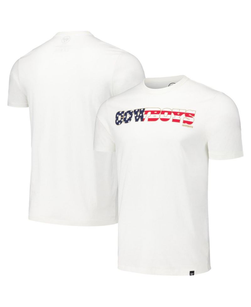 Men's White Dallas Cowboys Flag Script Franklin T-Shirt