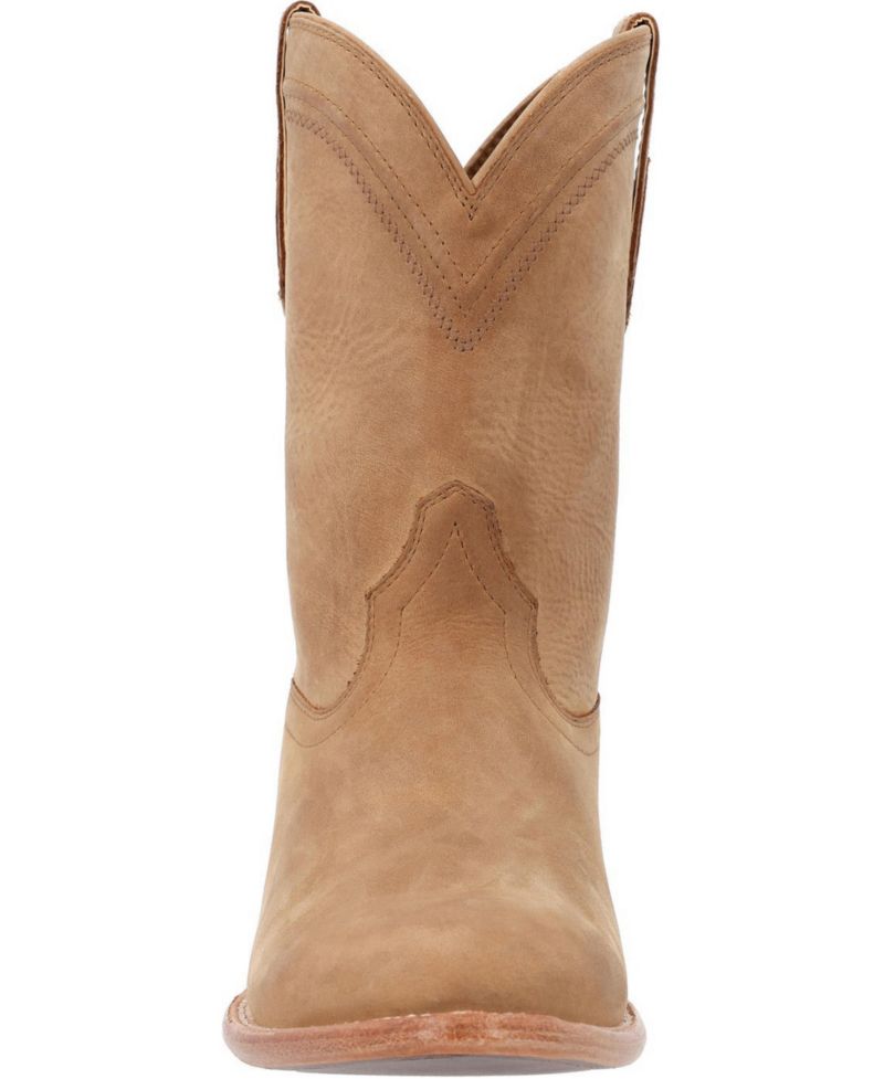 Men's Santa Fe Full-Grain Leather Mid Calf Round Toe Roper Boots