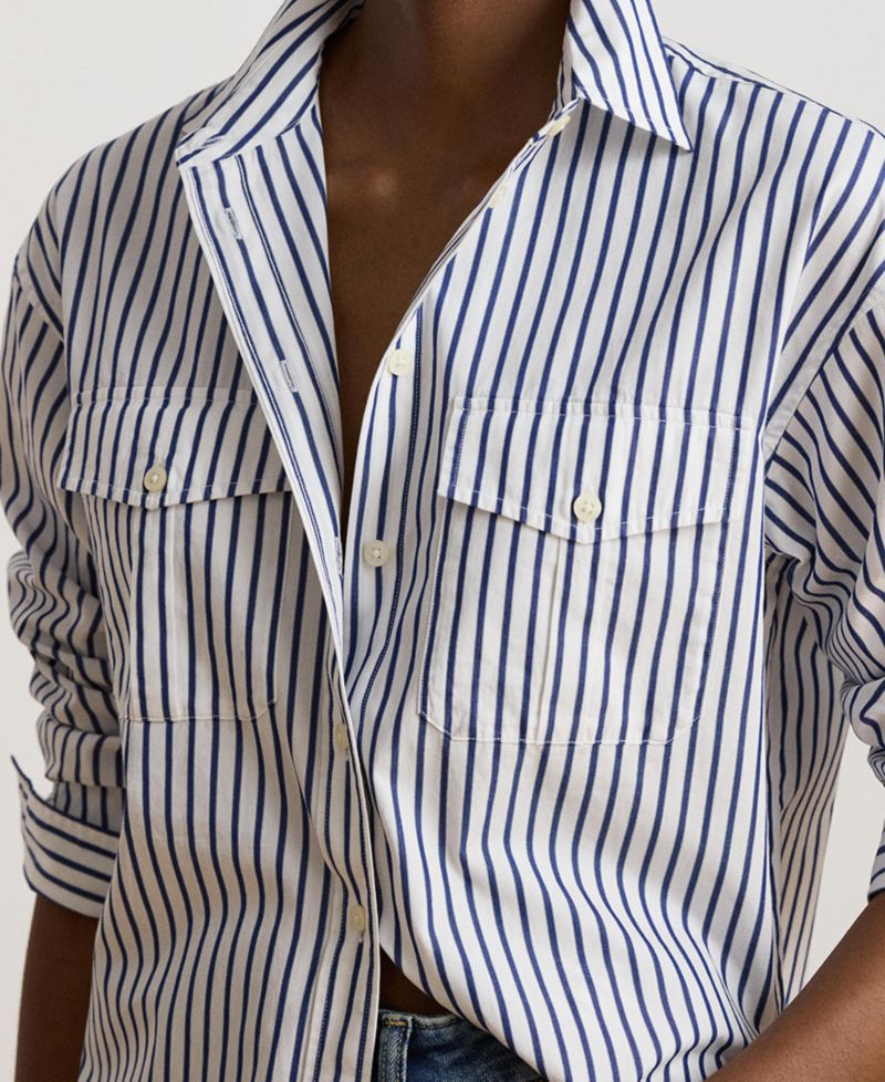Women's Striped Collared Shirt