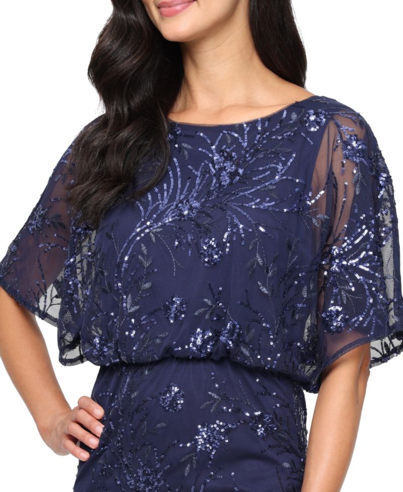 Petite Sequined Blouson Dress