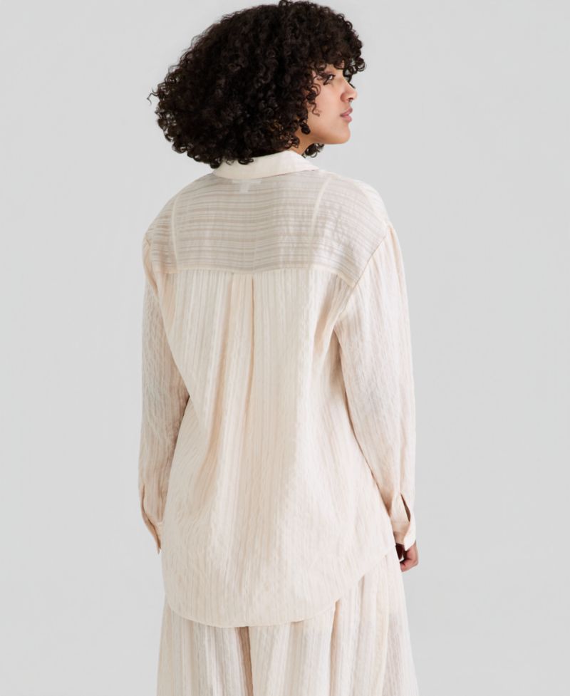 Women's Oversized Lounge Satin Shirt