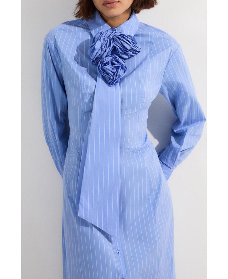 Women's Woven Shirt Midi Dress