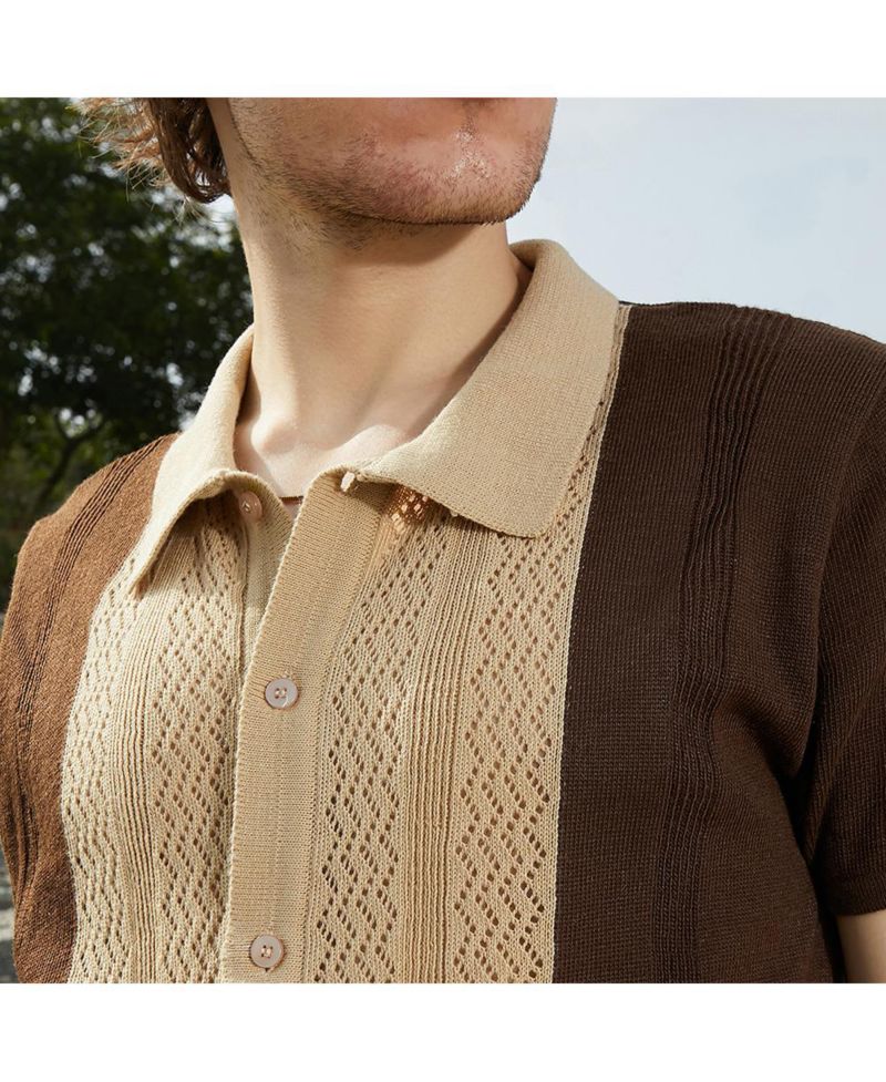 Men's Block-Knit Slim-Fit Shirt