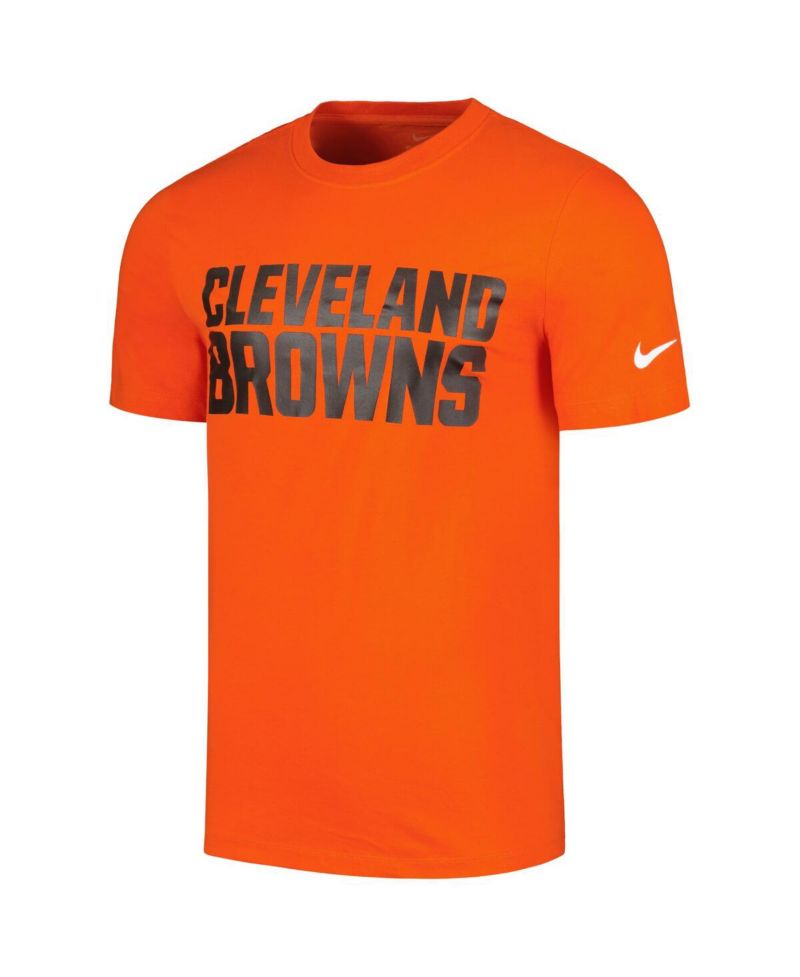 Men's Orange Cleveland Browns Primetime Wordmark Essential T-Shirt