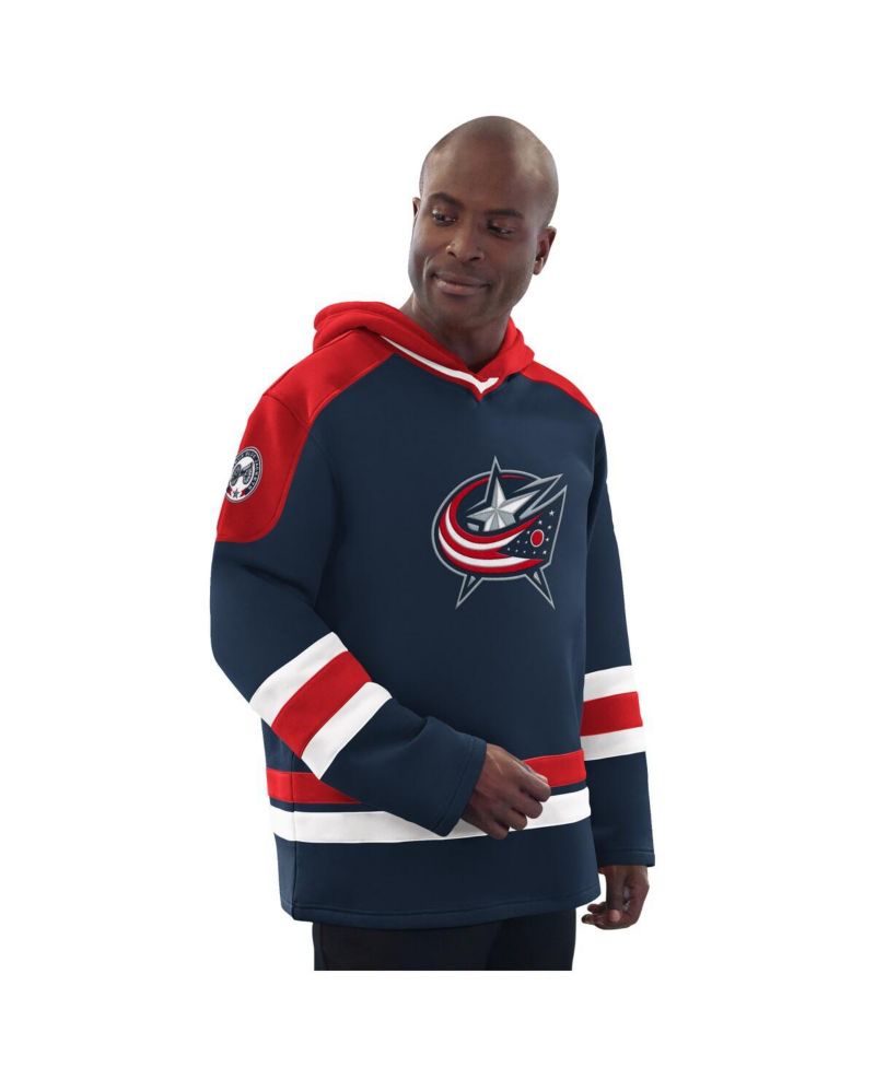 Men's Navy/Red Columbus Blue Jackets Hockey Pullover Hoodie